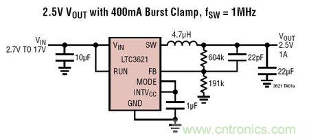 LTC3621/LTC3621-2同步降壓型穩(wěn)壓器典型應(yīng)用
