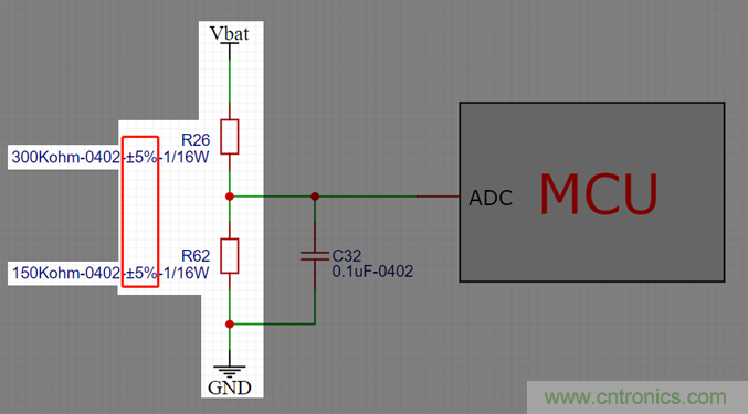 電池電壓偵測電路“踩坑”：分壓電阻的精度竟然是5%，不是1%