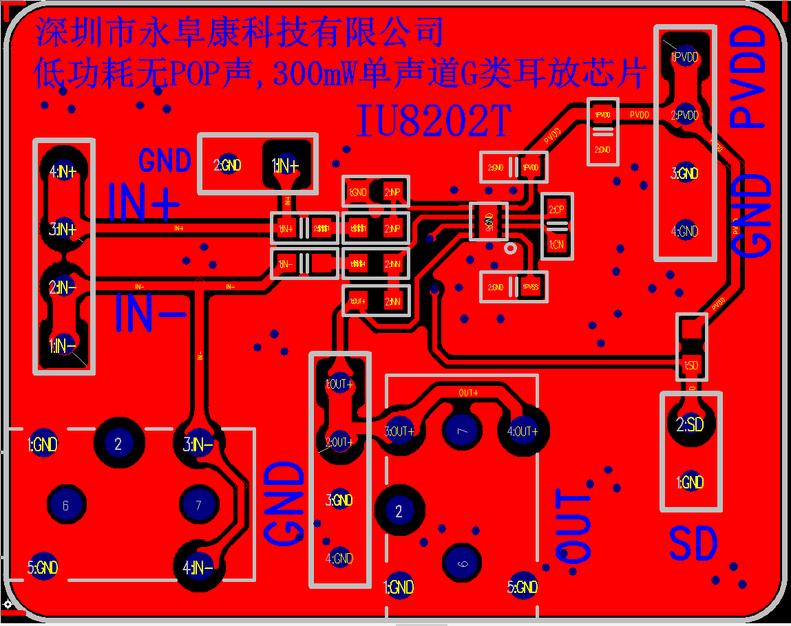 IU8202 適用于OWS耳機(jī)的無POP聲超低功耗400mW單聲道G類耳放IC方案